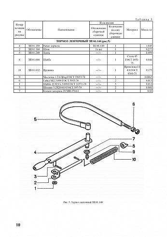Тормоз ленточный в сборе ЗП 01.140: купить в Уфе