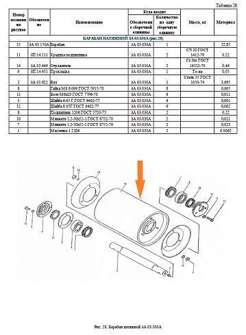 Барабан ведомый ЗА 03.030: купить в Уфе