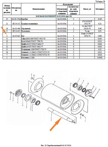 Вал ЗА 03.622 (ПЗТ 11.602) барабан ведомый: купить в Уфе
