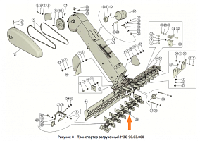 Цепь скребковая МЗС-90.03.600 (L=3,648 м, 16 скр.): купить в Уфе