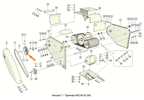 Шкив МЗС-90.02.190 (Фвнеш.=254мм, Фвнутр.=30мм, 2-х рч., сеч. С(В)): купить в Уфе