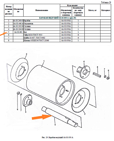 Вал ведущего барабана триммера ЗА 03.601: купить в Уфе
